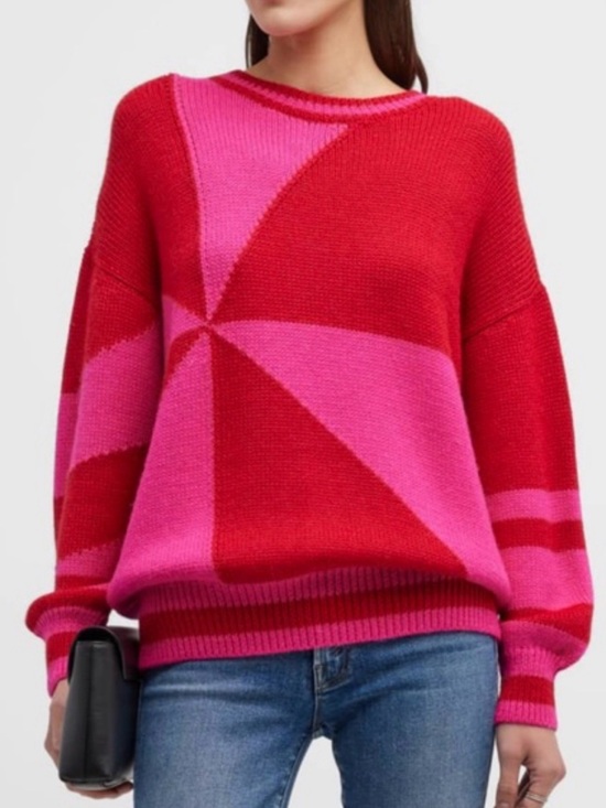 MOTHER Sweaters - MOTHER the easy drop jumper color block Geometric Crewneck Sweater